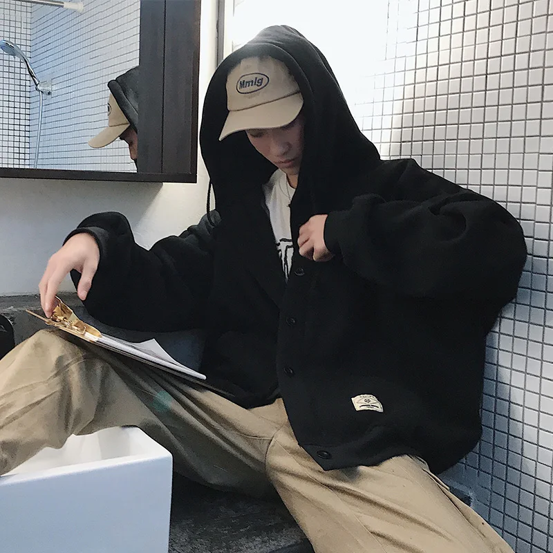 

Jackets Men 2020 Long Sleeve Solid Simple All Match Korean Style Mens Hip Hop Jacket Comfortable BF Harajuku Clothes Plus Size