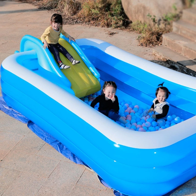 

Inflatable Water Slide Wider Steps Kids Bouncer Castle Swimming Pool Supplies 69HE