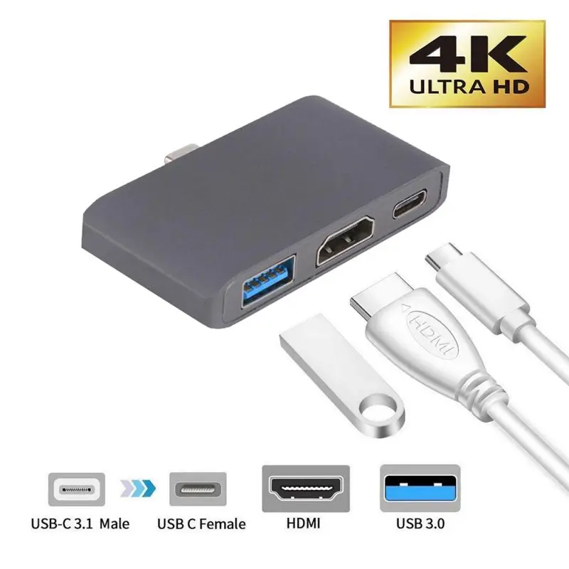 Hot Usb C HDMI USBC to 3.1 Converter Adapter Type DMI/USB 3.1/Type Type-C Aluminum For Apple Macbook | Мобильные телефоны и