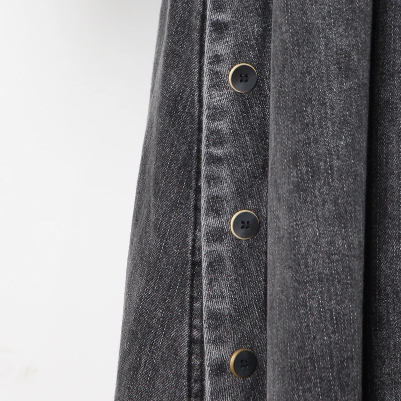 

TWOTWINSTYLE Denim Solid Dress For Women O Neck Long Sleeve High Waist Lace Up Bowknot Elegant Dresses Female Fashion New Style