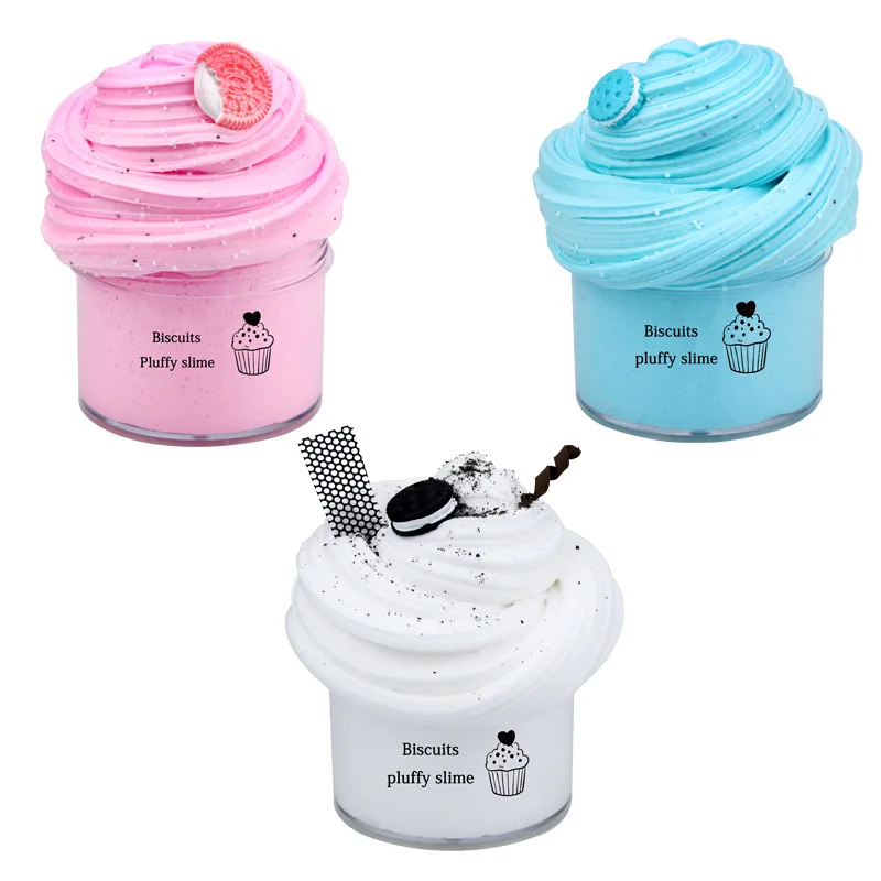 Мягкий пушистый слайм сделай сам подвески для шоколадного печенья клей