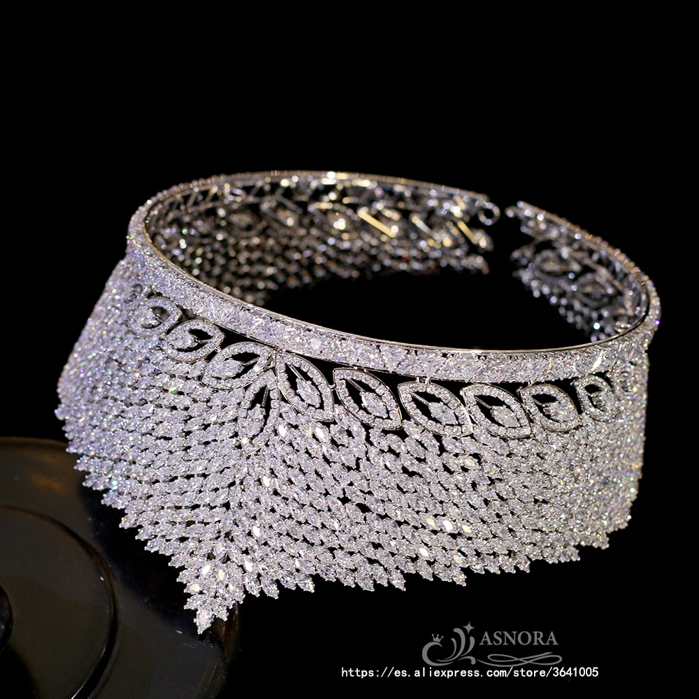 Новая роскошная циркониевая корона большая круглая свадебная тиара в