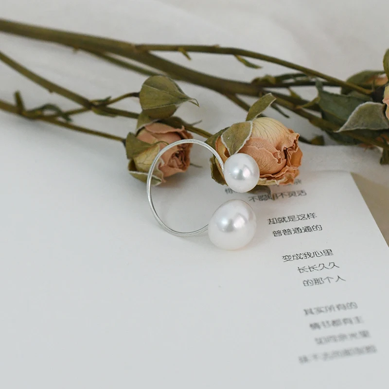 ASHIQI натуральный пресноводный жемчуг 925 пробы серебро двойной открытие