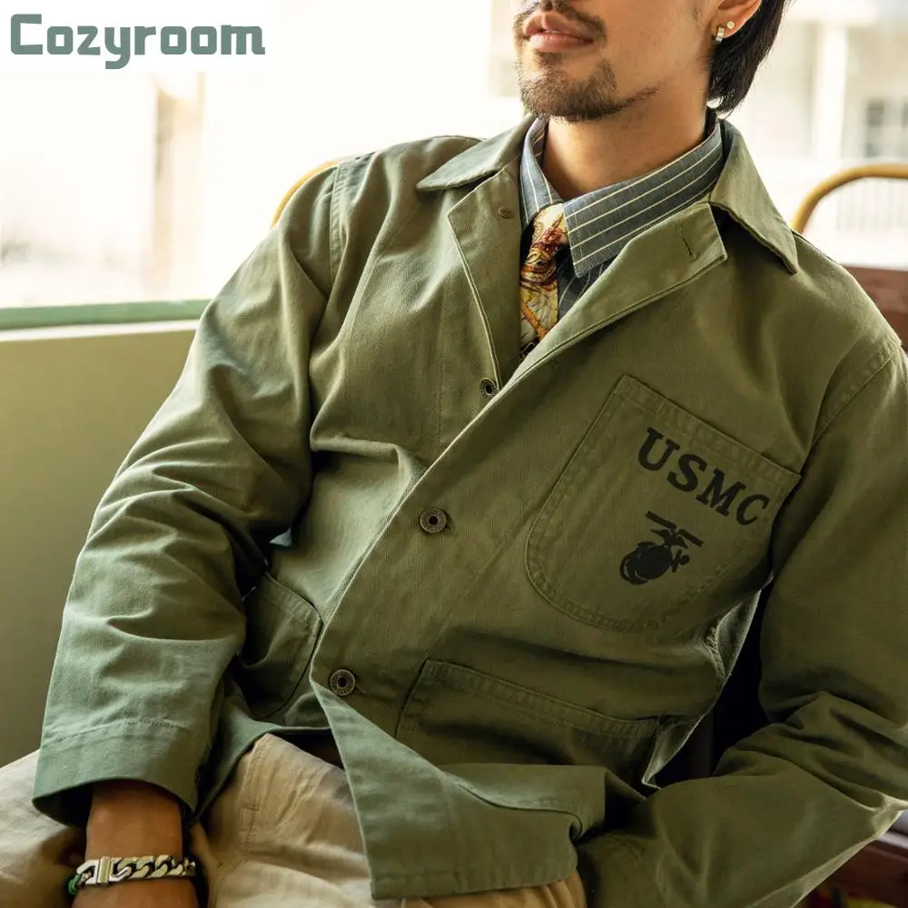 

Cozyroom USMC Marine Corps P41 Utility Jacket WWII Herringbone Twill Uniform