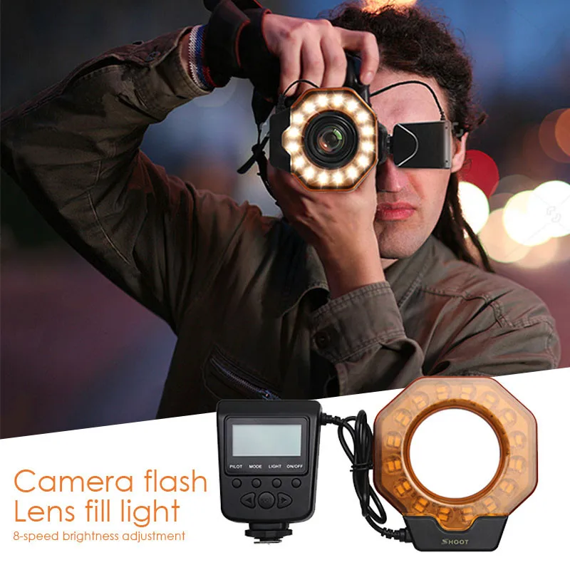 XT 356/SL 103C макро светодиодный кольцевой вспышка Speedlight Speedlite для Canon 6D 7D Nikon D750 sony Hotshoe