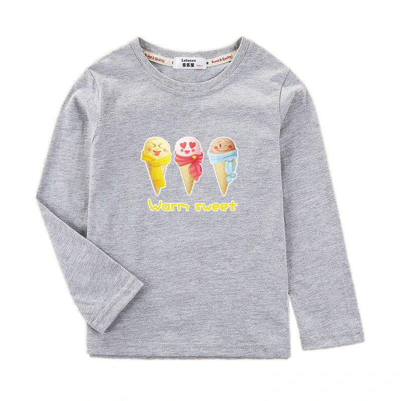 Детская модная футболка Aimi lakana милые топы с мороженым футболки для маленьких