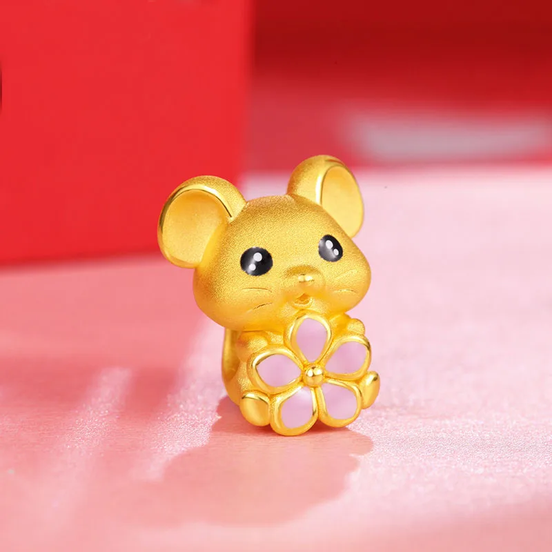 Arrival 24K Yellow Gold Bracelet 3D 999 Chinese Zodiac Mouse 1g | Украшения и аксессуары