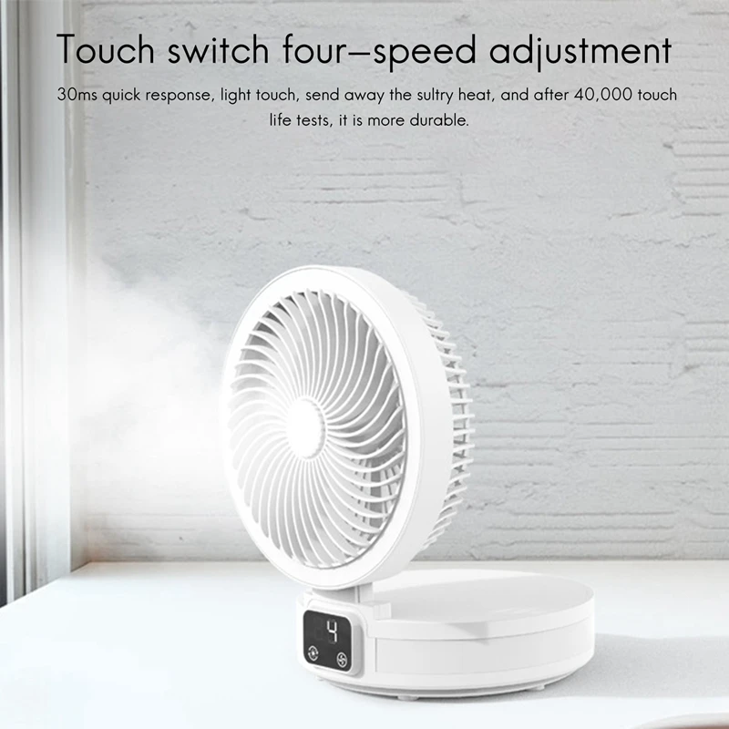 

Mini Desktop Fan USB Real-Time Temperature Portable Folding Charging Aroma Air Circulation Fan with LED Light
