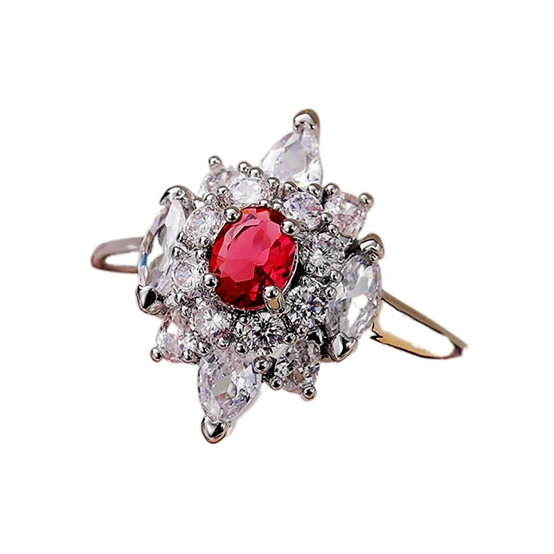 2021 популярные кольца из искусственного Красного корунда в стиле ретро для женщин