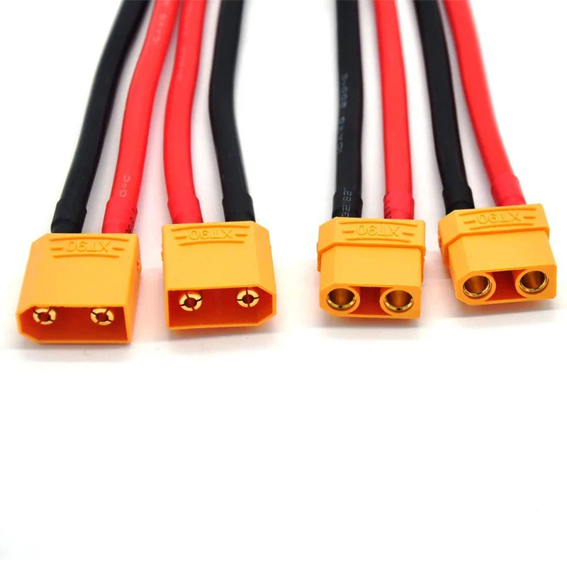 Padarsey 2 шт. 4 XT90 штекер гнездовой разъем с 150 мм 10AWG силиконовый провод для RC Lipo