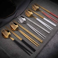 3pcsset dinnerware set with box western dinner toolsdinner set cutlery stainless steel tableware knife fork spoon