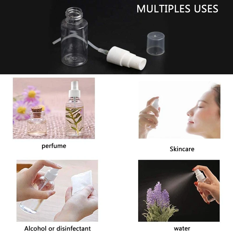 

36Pcs 30Ml/1Oz Mini Fine Mist Spray Bottles Refillable Bottles Small Empty Clear Plastic Travel Size Bottles