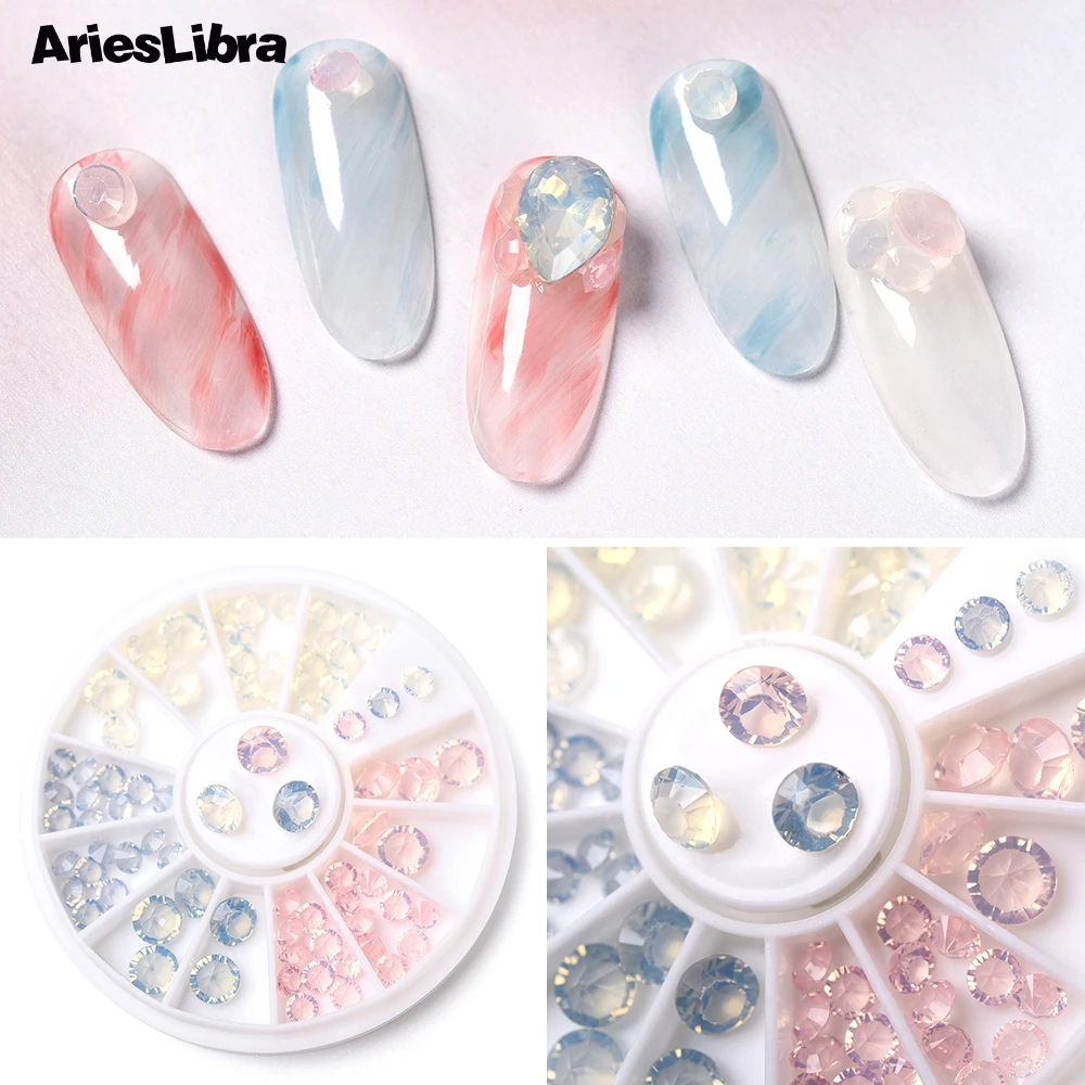 Ариеслибра в форме конуса с опалом стразы для дизайна ногтей украшения s