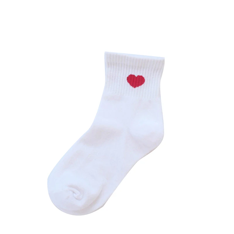 Забавные хлопковые милые теплые женские носки с сердечками чулочно-носочные