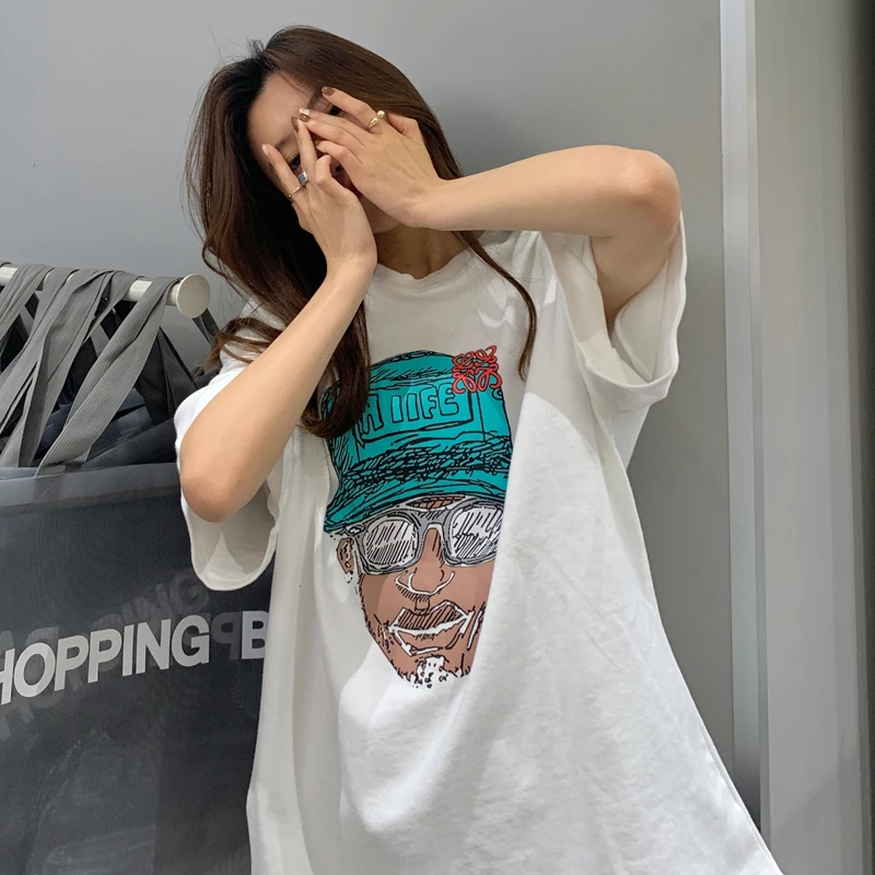 Винтажная футболка в японском стиле с коротким рукавом женская летняя свободная