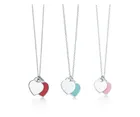 Новый Модный Новый S925 кулон в форме сердца из стерлингового серебра кулон эмаль ожерелье из бисера Мульти Цвет по выбору подарок на день рождения
