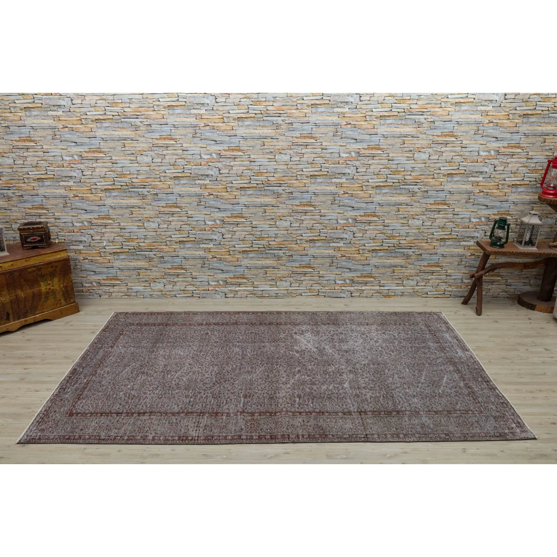 Серый коврик ручной работы классический серый ковер с цветочным дизайном