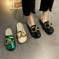 2021 summer women sandals new korean fashion baotou sandals joker metal buckle flat bottom comfortable sandals and slippers