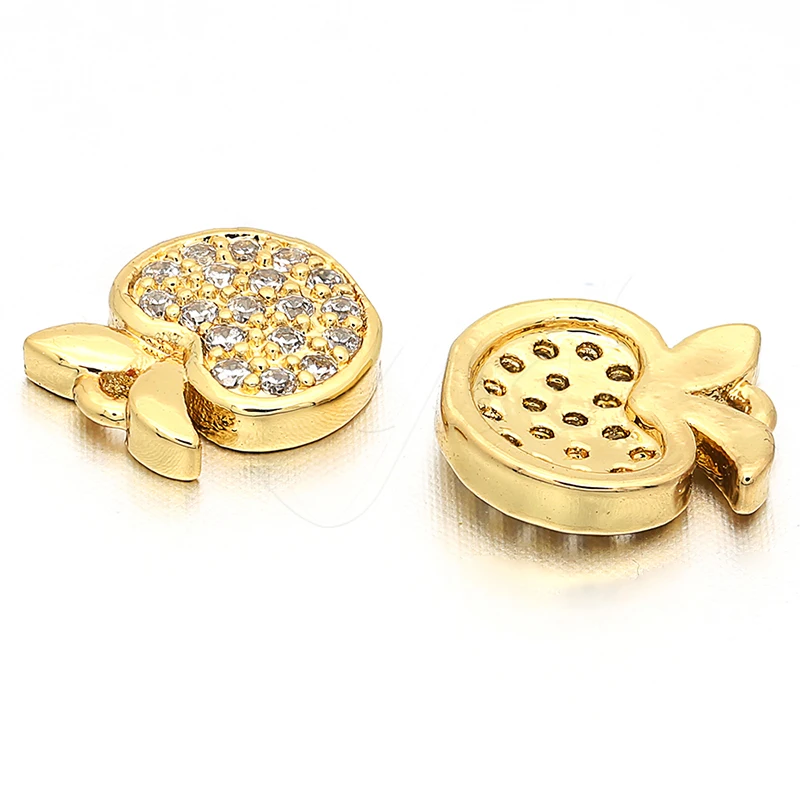 8 мм * 9 латунные кубические циркониевые аксессуары в форме яблока с микро