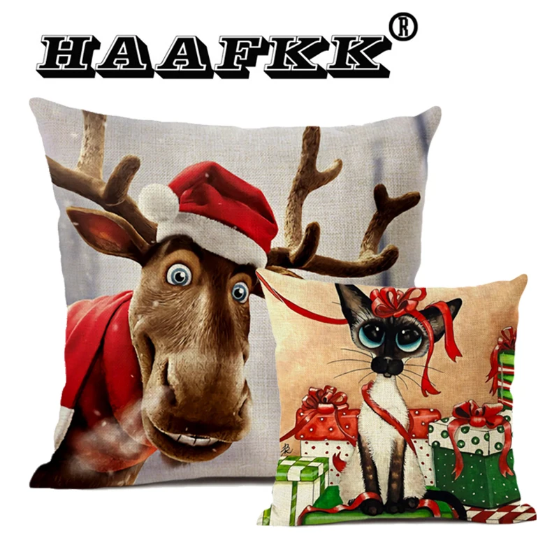 Божье дерево рождения подарок с оленем мультфильм Печать наволочки декоративное