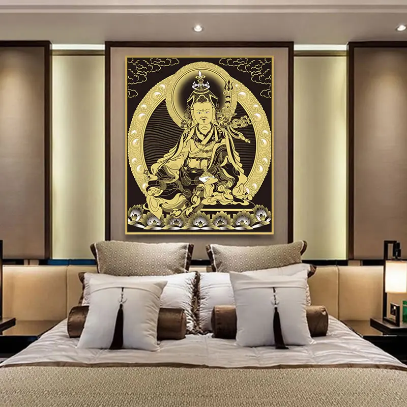 Картина будды танка Индия китайская религия мастер падамамбава холст печать