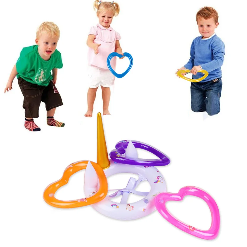 Надувное кольцо для плавания с единорогом игрушки детей игры в бассейн вечерние