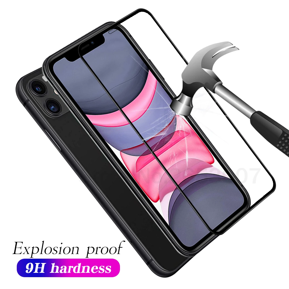 Закаленное стекло 20D для iPhone 11 Pro Max пленка на клеевой основе экрана X XR XS MAX 8 7 6 6S Plus |