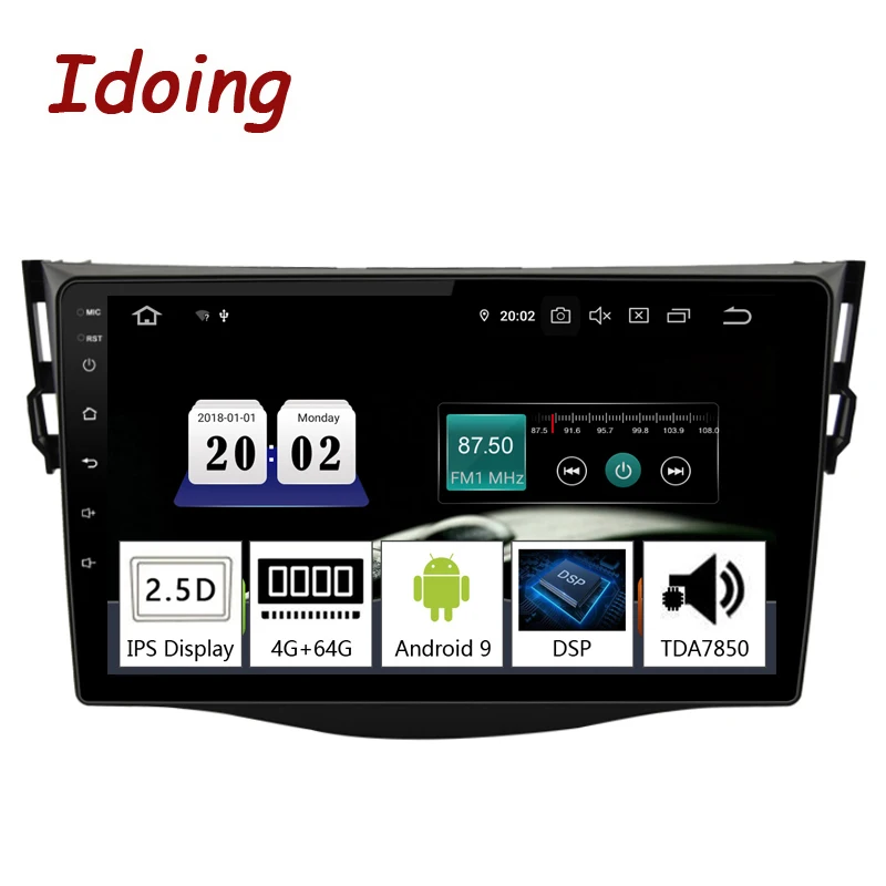 Idoing автомобильный мультимедийный плеер с 9 дюймовым дисплеем восьмиядерным