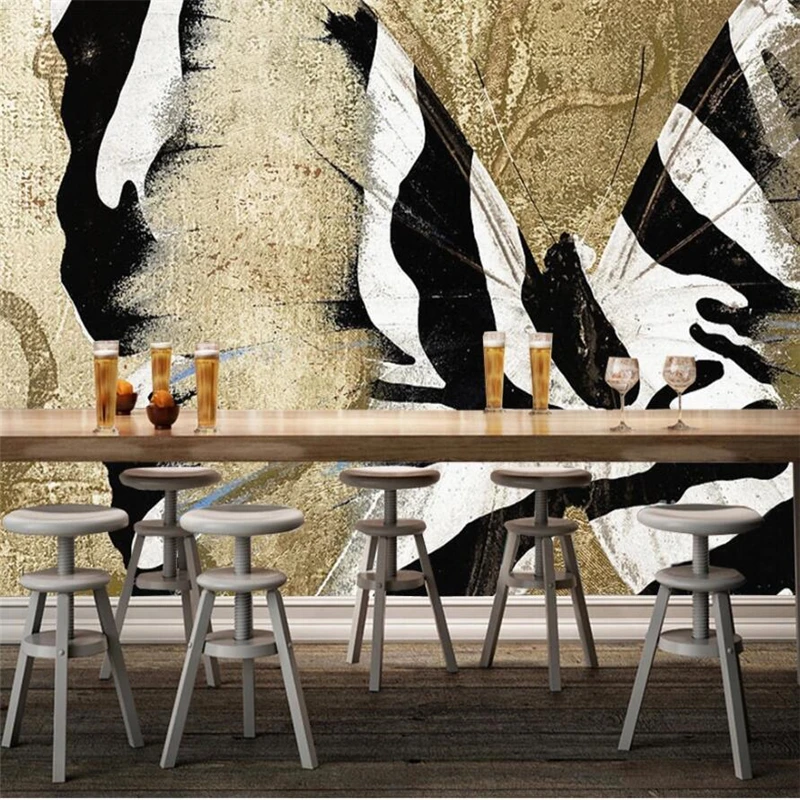 Большая роспись на заказ модное домашнее улучшение черно-белая Современная