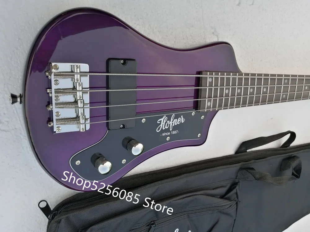 Фиолетовый бас hofner коротышка бас 4 струны на заказ hofner Мини Путешествия Бас красный цвет бас гитара