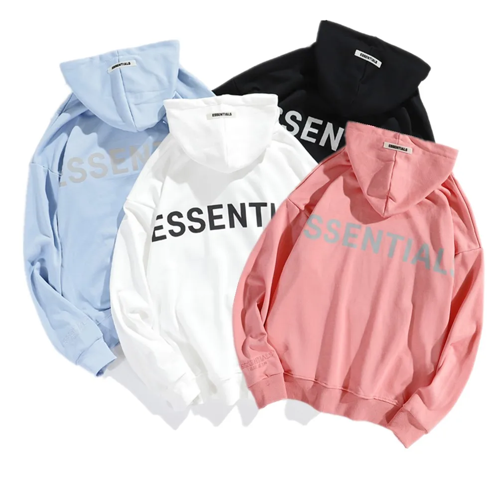 

Justin Bieber Hooded Hoodies Urban Streetwear Essentials Reflective Pullover Hoodies Solid Color 100% Cotton Terry Sweater Mens