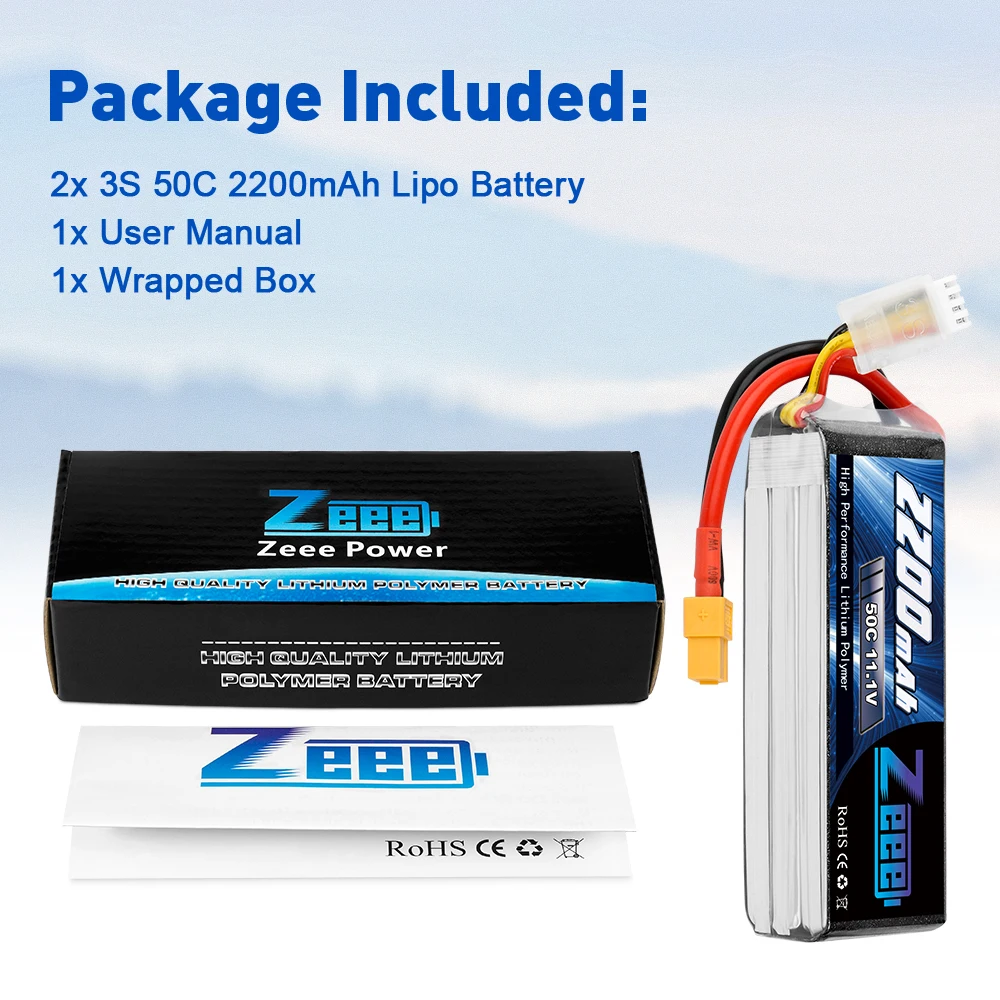 2 блока zeee 2200 мач 3s 111 в 50c lipo батарея с ра