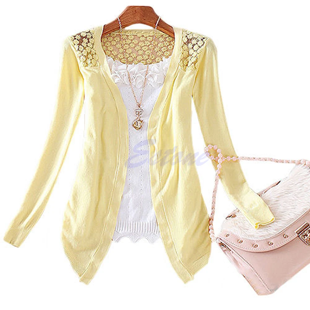 

Hot Women Sweet Lace Candy Crochet Knit Blouse Top Coat Cardigan Shirt Sweater