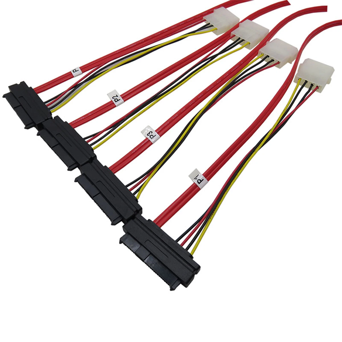 Внутренний Mini SAS 4i SFF 8087 36 Pin к 4x 8482 29Pin Кабель для жесткого диска с питанием от Molex 4