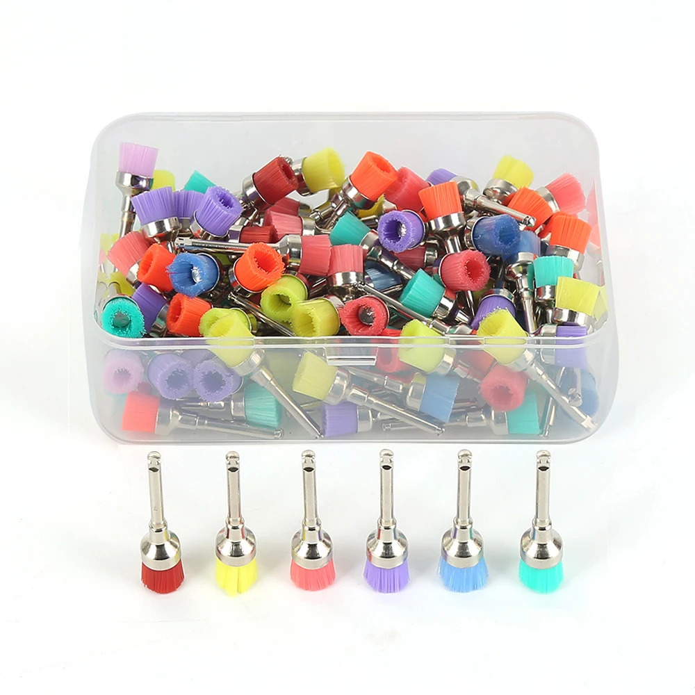 100 шт. одноразовые плоские нейлоновые кисти для полировки|Отбеливание зубов| |