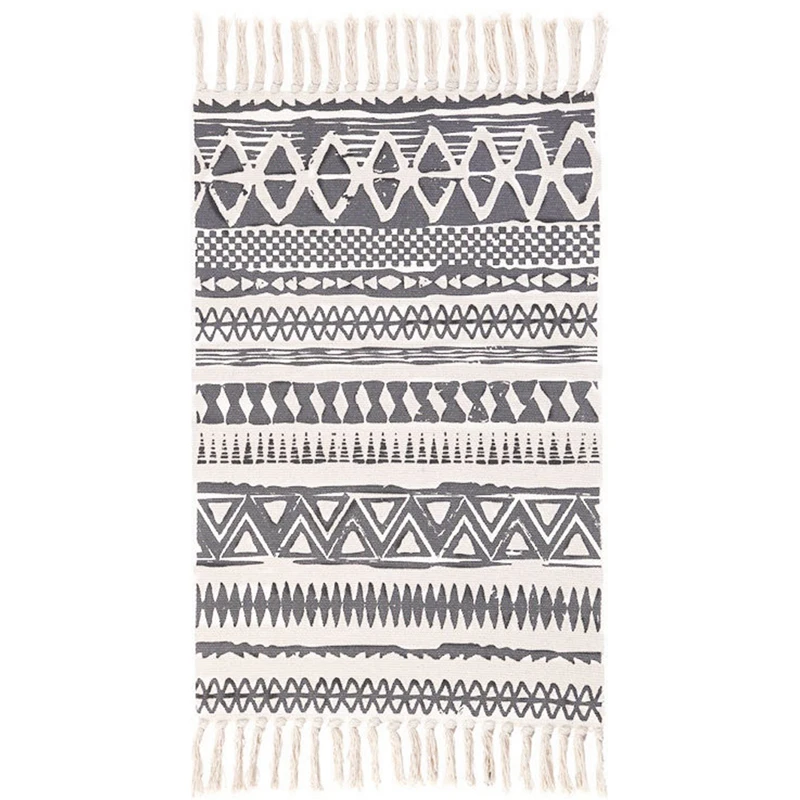 

Bohemian Carpet Home Living Room Nordic Geometric Tassel Woven Retro Area Small Rug Bedside Decorative Blanket Floor Mat