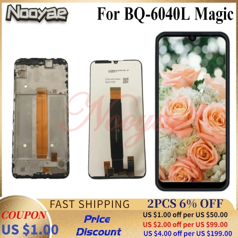Испытано Черный сенсорный Экран для BQ Mobile Magic BQ-6040L 6040L полный комплект