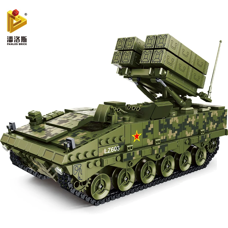 

PANLOS 1561PCS Military WW2 Red Arrow 10 Anti-tank Missile Model Weapon Building Blocks Children's Toy Stickers Gift Small Brick