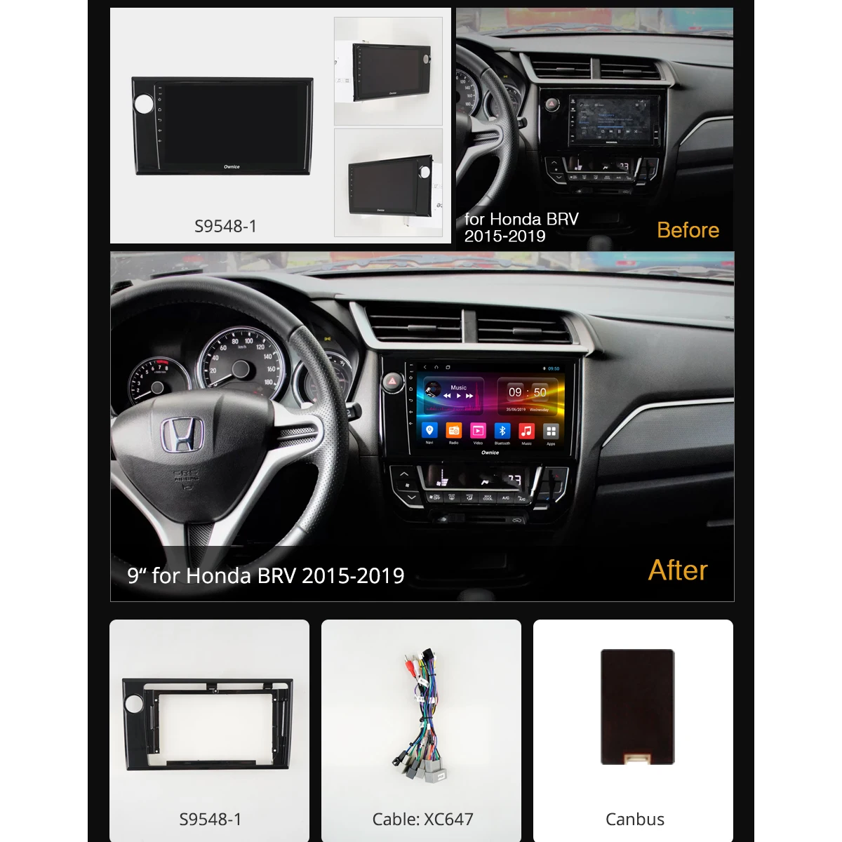 1 Din 360 ° панорамный 4G + 64G Android 9 0 Автомобильный мультимедийный радио GPS SPDIF DSP Авто