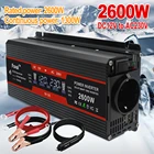 DC 12V To AC 220V 1500W2000W2600W Peak ЖК-дисплей модифицированный синусоидальный сигнал Солнечный 2 USB ЕС розетка инвертор мощности