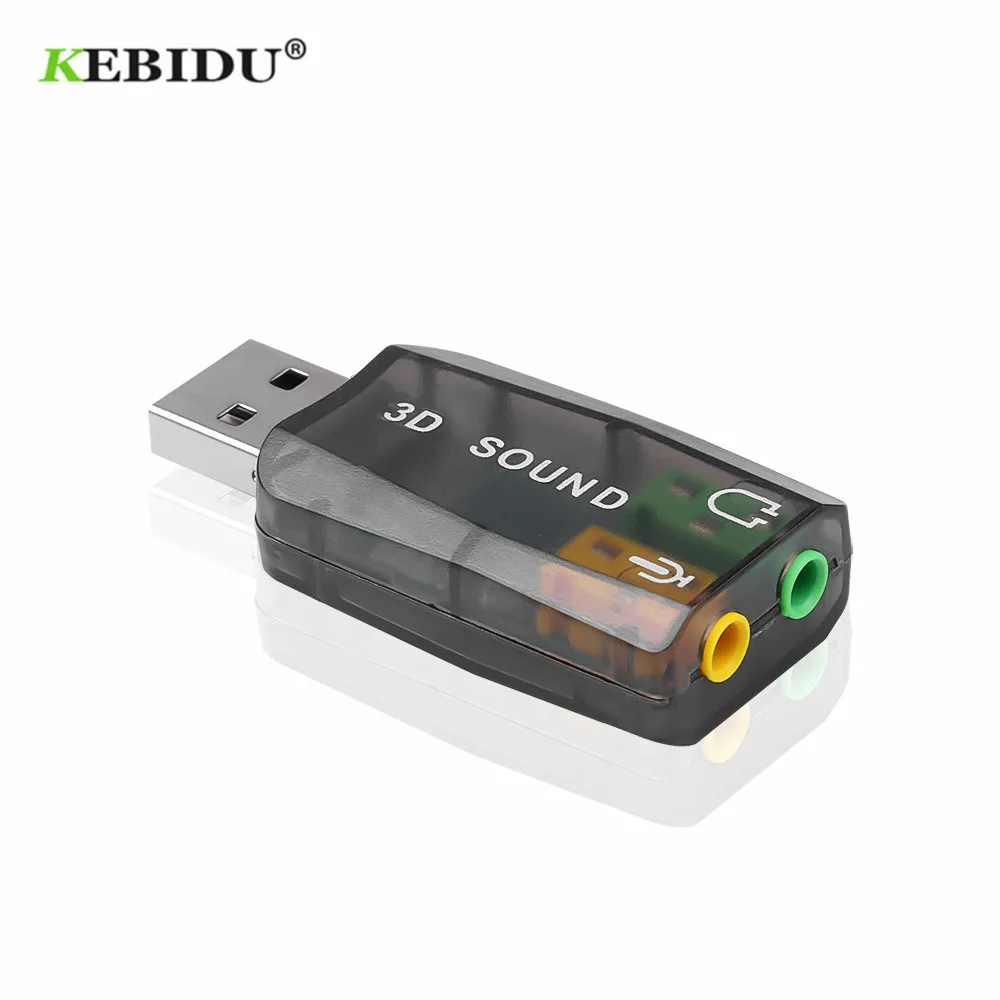 Внешняя звуковая карта KEBIDU с usb на 3 5 мм микрофон для наушников стереогарнитура 3d