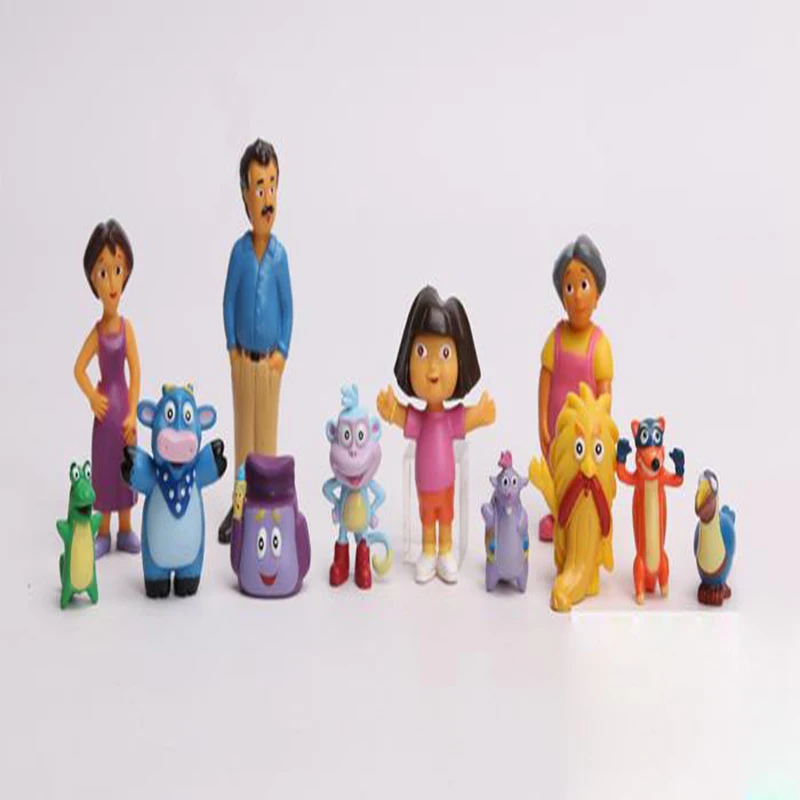 12 шт./компл. фильм Дора Explorer Аниме Фигурки игрушки ПВХ Модель сапоги Диего тико Isa
