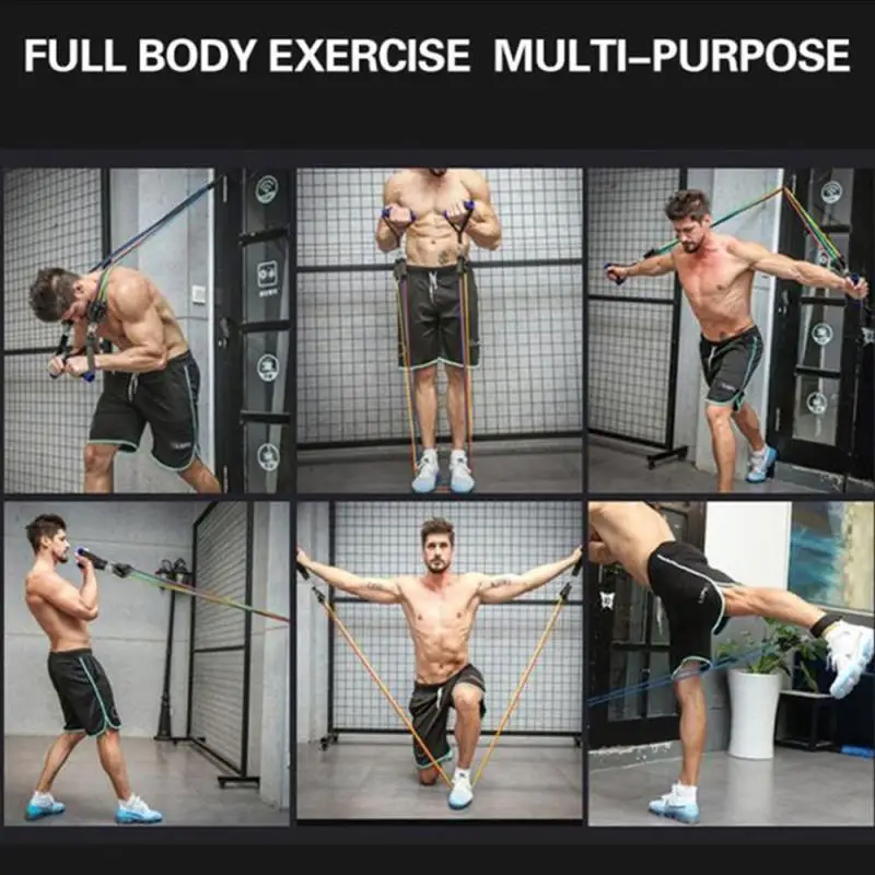 11 шт./компл. фитнес-резистор легко переносить до 100 Фунтов Сопротивления