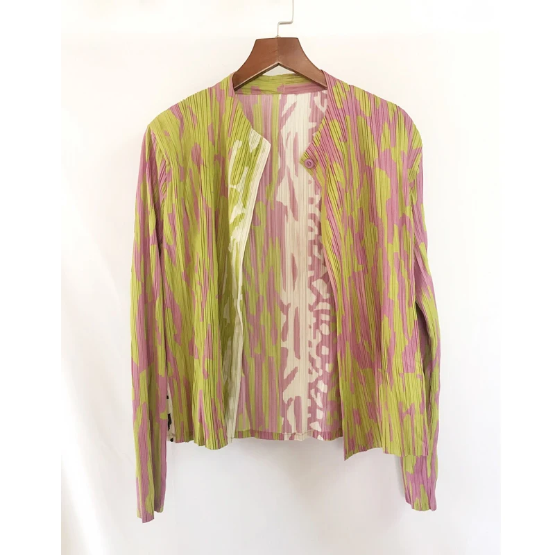 Женское Плиссированное пальто Changpleat элегантный кардиган с длинным рукавом и