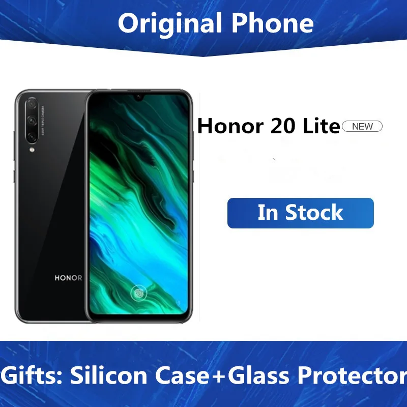 Оригинальный Смартфон Honor 20 Lite 4G LTE Android 9 0 AMOLED дисплей 6 3 дюйма 128 X 8 Гб ОЗУ ПЗУ 48 МП