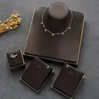 Комплект из колье, серёг и кольца, с фианитом