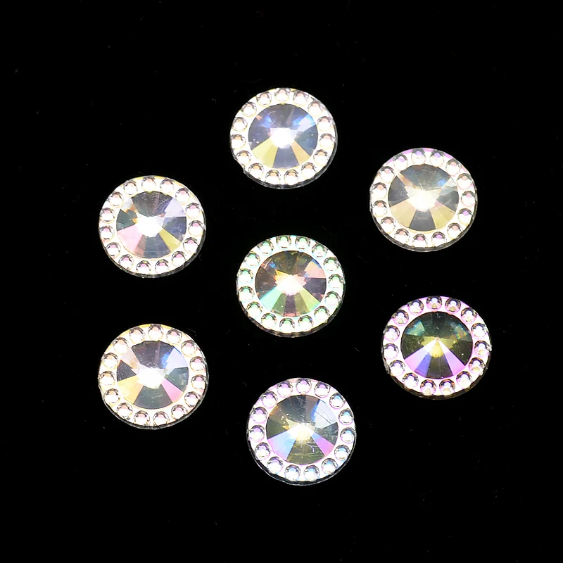 

New 100pcs/Lot 13mm Multicolor Rould Shape Design Acrylic Rhinestone, Crystal Cabochons, Jewelry Accessories For Diy