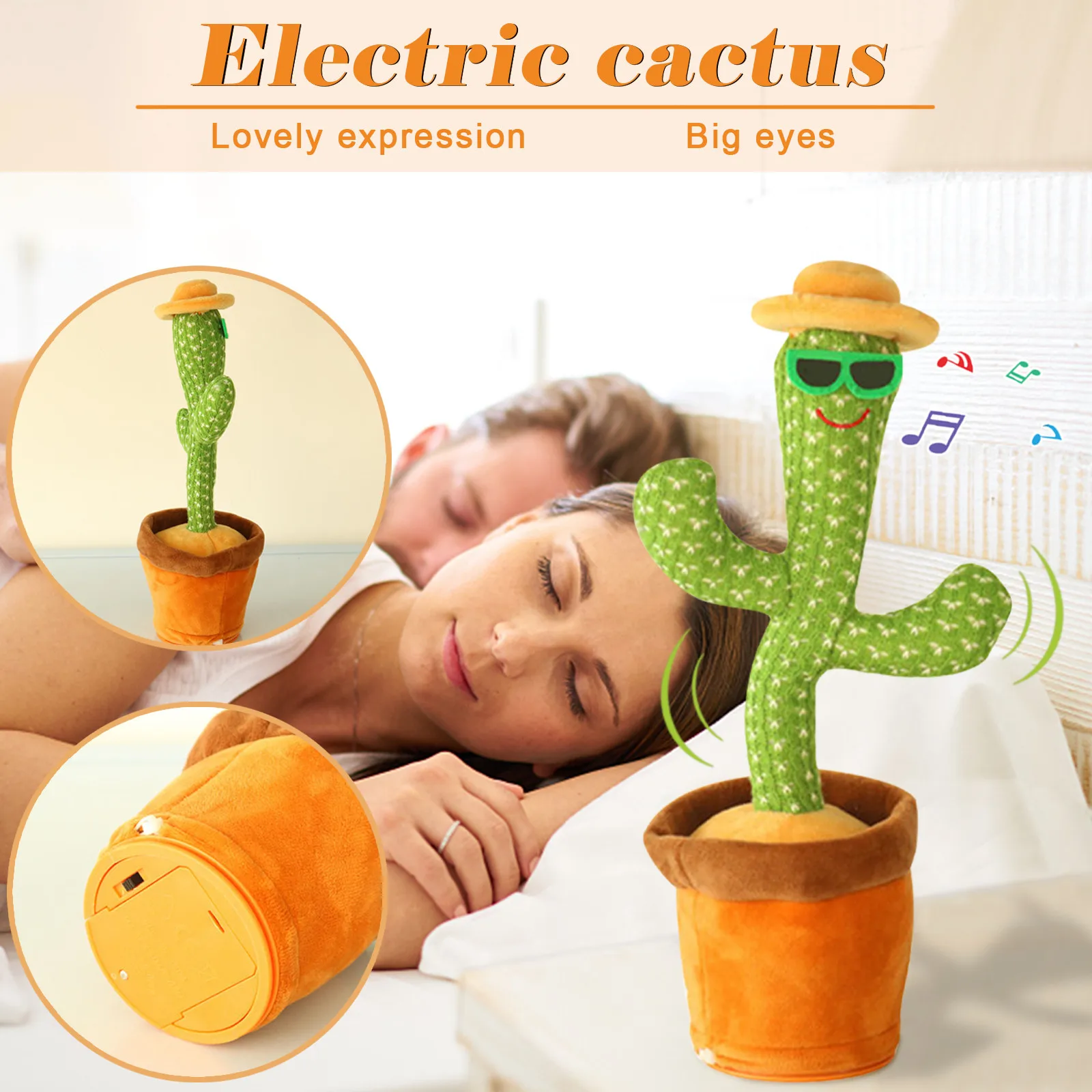 

Plush Dancing Cactus Toy Electronic Shake Dance With Song Light Recording Bluetooth Speaker Childhood Education Toy Home Decor