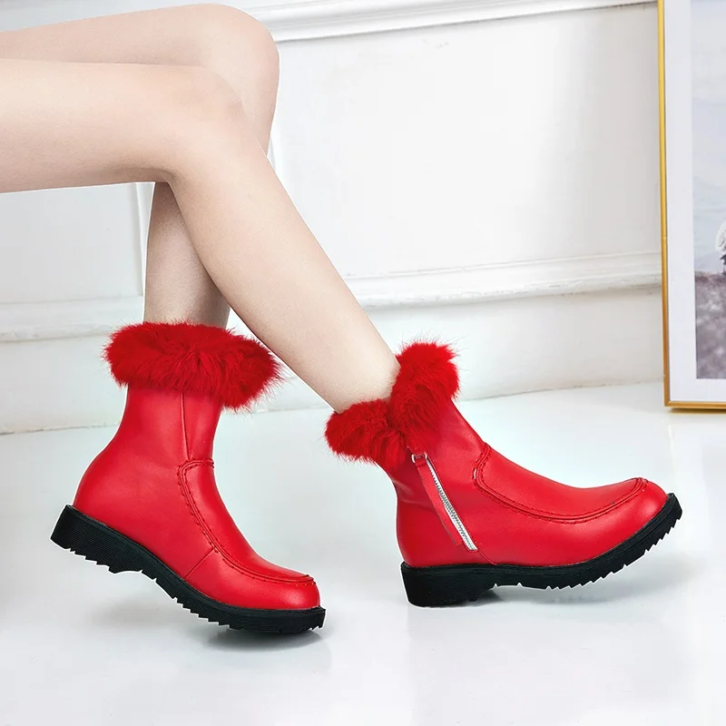 

classic fashion plush snow boots warm fur women ankle boots winter boots for women warm shoes women shoes women zipper boots