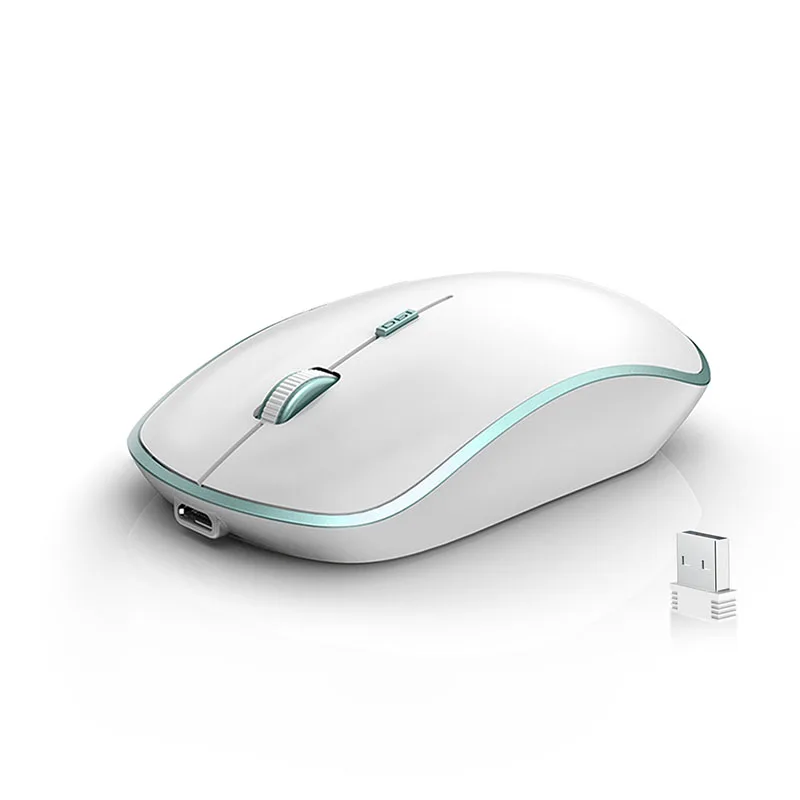 JOYACCESS Computer Mouse Rechargeable Wireless Mouse 2400DPI Ergonomic Mice for Computer Laptop Mouse for Desktop Notebook PC - Цвет: Blue